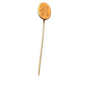 Antique Gold Filled Stick Pin Initialed R (A8183)